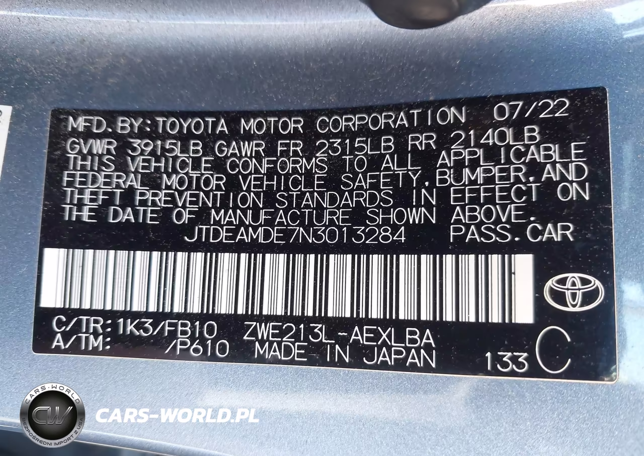 2022 Toyota Corolla Hybrid Le VIN:JTDEAMDE7N3013284 - 9