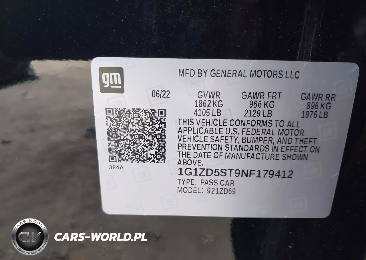 2022 Chevrolet Malibu Fwd Lt VIN:1G1ZD5ST9NF179412 - 9