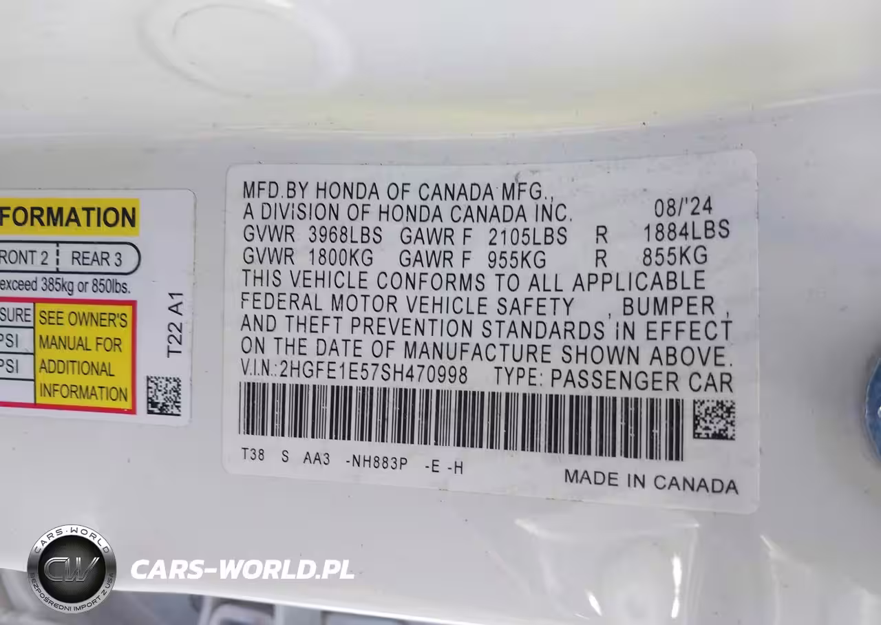 2025 Honda Civic Si Base W-High Performance Summer Tires- VIN:2HGFE1E57SH470998 - 9
