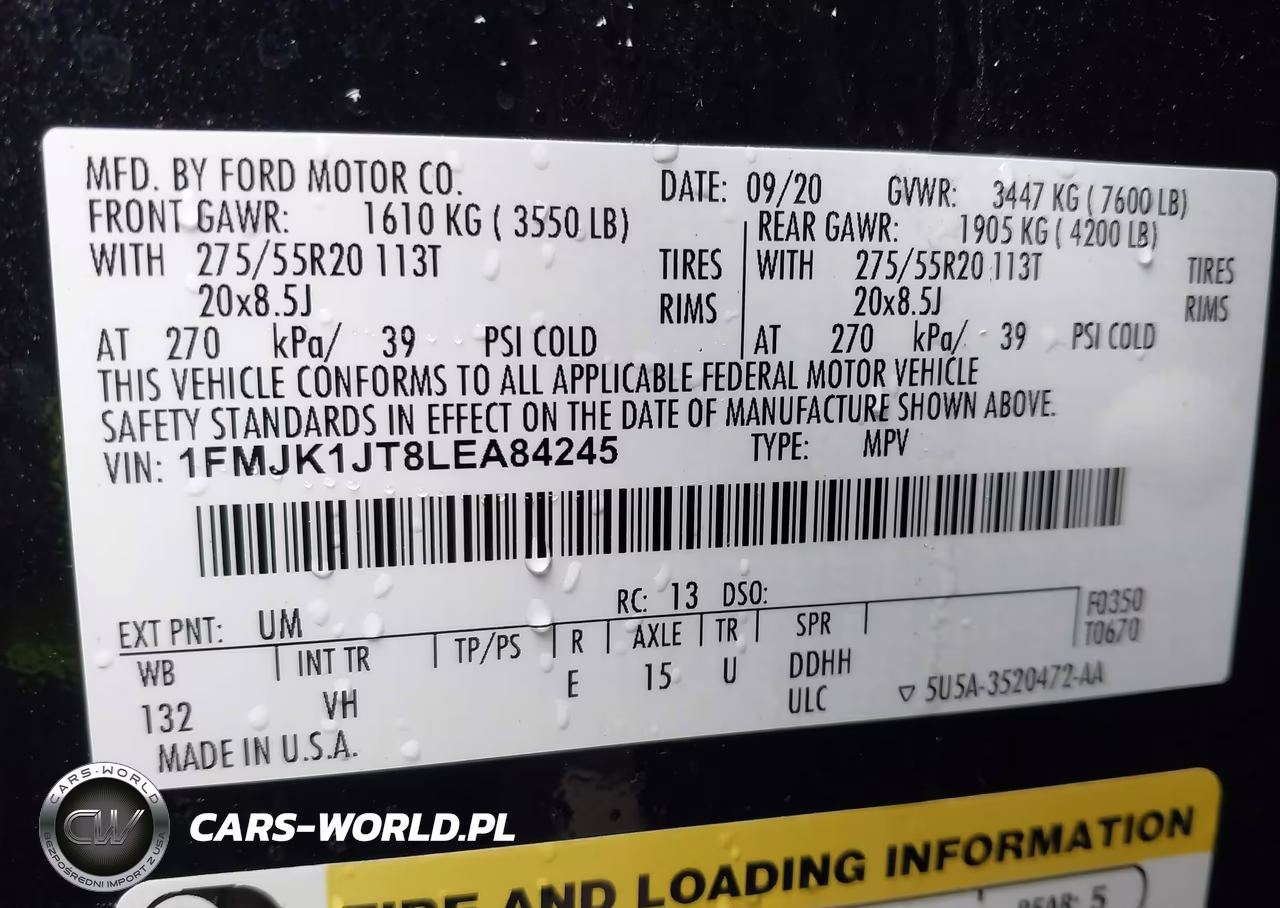 2020 Ford Expedition Xlt Max VIN:1FMJK1JT8LEA84245 - 9