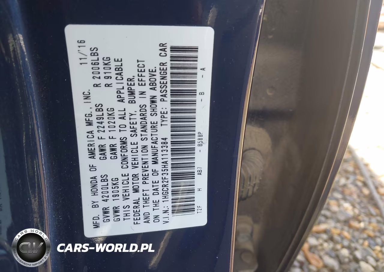 2017 Honda Accord Lx VIN:1HGCR2F35HA113384 - 9