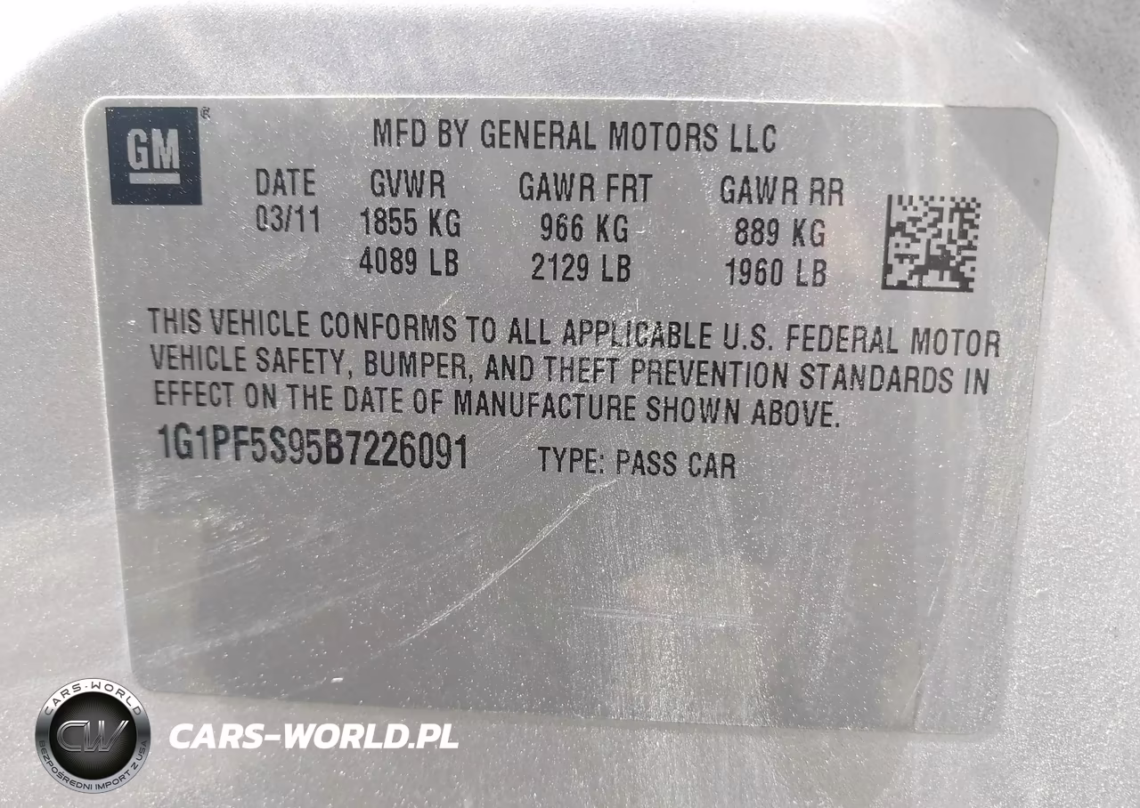 2011 Chevrolet Cruze 1Lt VIN:1G1PF5S95B7226091 - 9