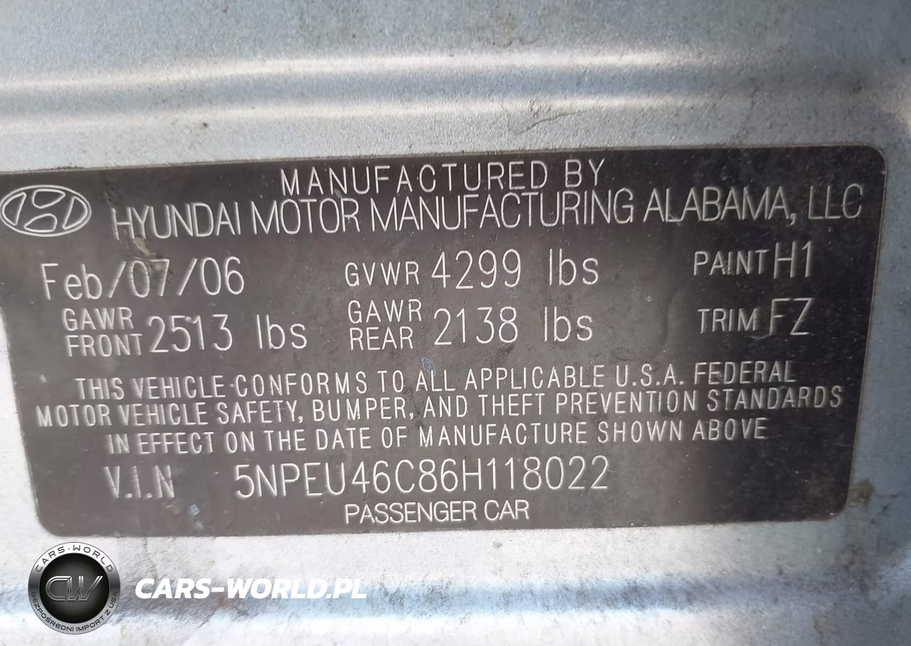 2006 Hyundai Sonata Gls VIN:5NPEU46C86H118022 - 9