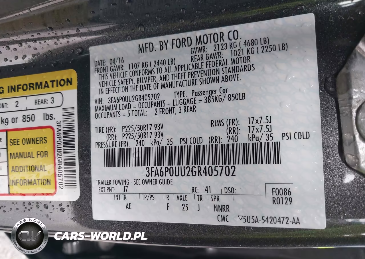 2016 Ford Fusion Hybrid S VIN:3FA6P0UU2GR405702 - 9