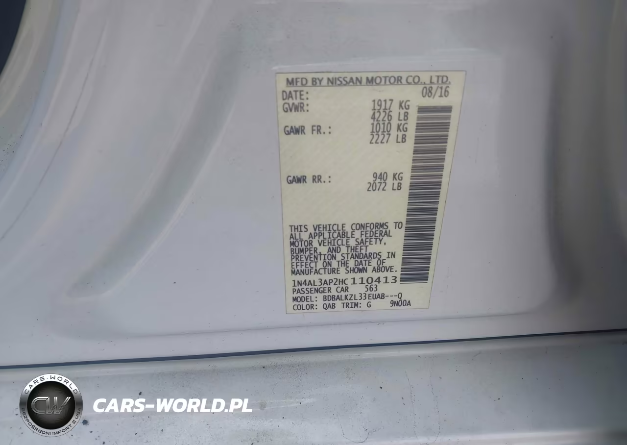 2017 Nissan Altima 2.5 Sv VIN:1N4AL3AP2HC110413 - 9