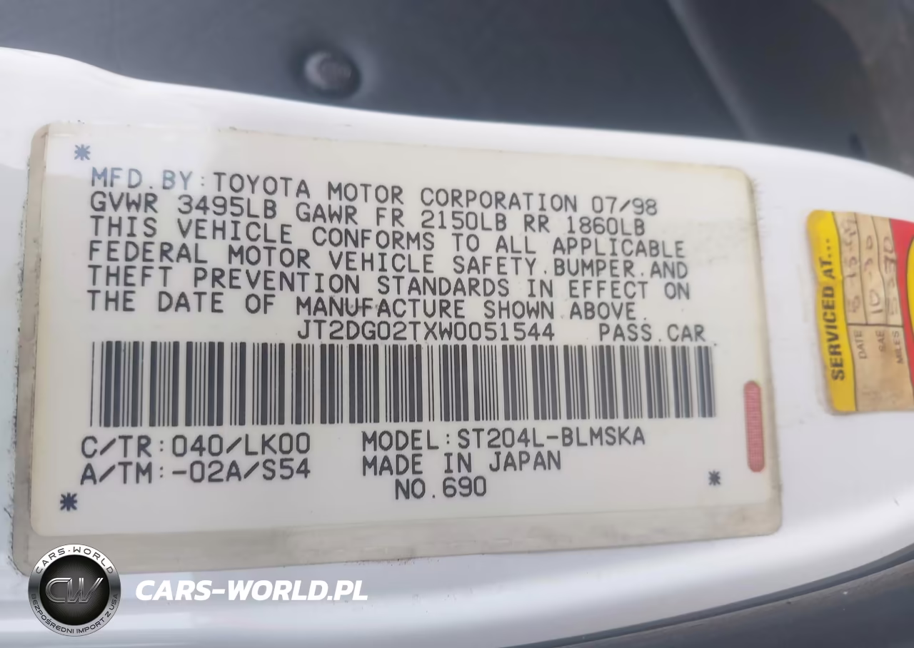 1998 Toyota Celica Gt VIN:JT2DG02TXW0051544 - 9
