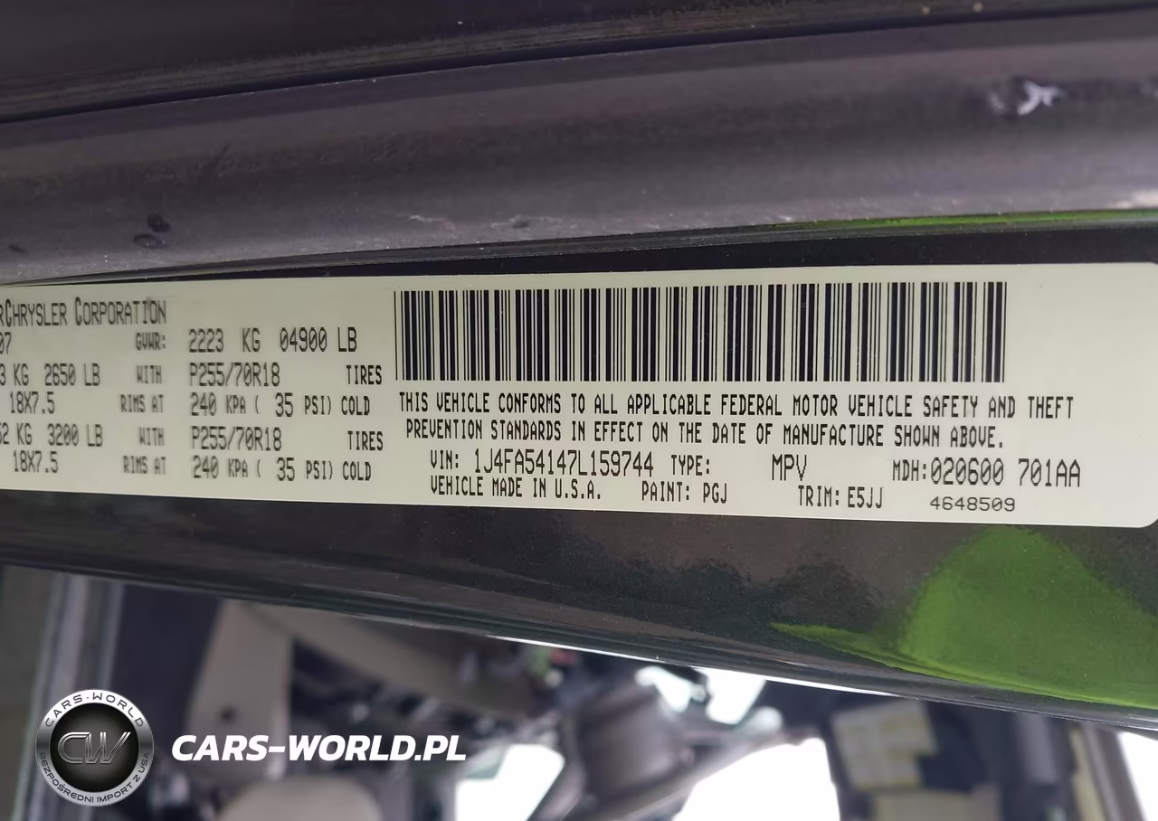2007 Jeep Wrangler Sahara VIN:1J4FA54147L159744 - 9