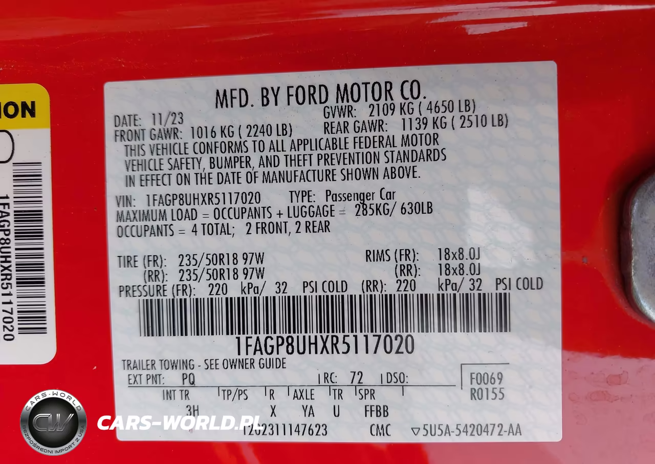2024 Ford Mustang Ecoboost Premium VIN:1FAGP8UHXR5117020 - 9
