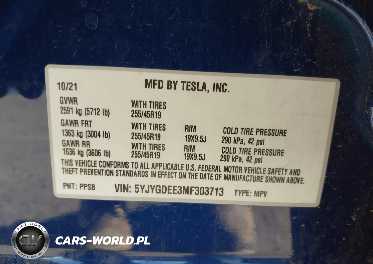 2021 Tesla Model Y Long Range Dual Motor All-Wheel Drive VIN:5YJYGDEE3MF303713 - 9