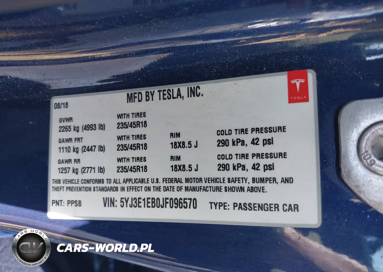 2018 Tesla Model 3 Long Range-Performance VIN:5YJ3E1EB0JF096570 - 9