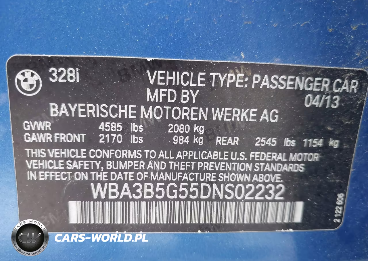2013 BMW 328I xDrive VIN:WBA3B5G55DNS02232 - 9