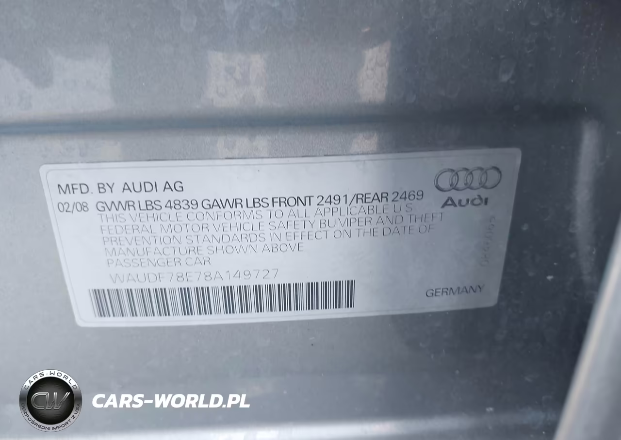 2008 Audi A4 2.0T-2.0T Special Edition VIN:WAUDF78E78A149727 - 9