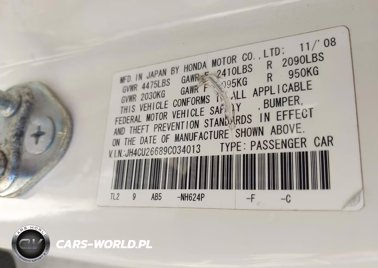 2009 Acura Tsx VIN:JH4CU26689C034013 - 9