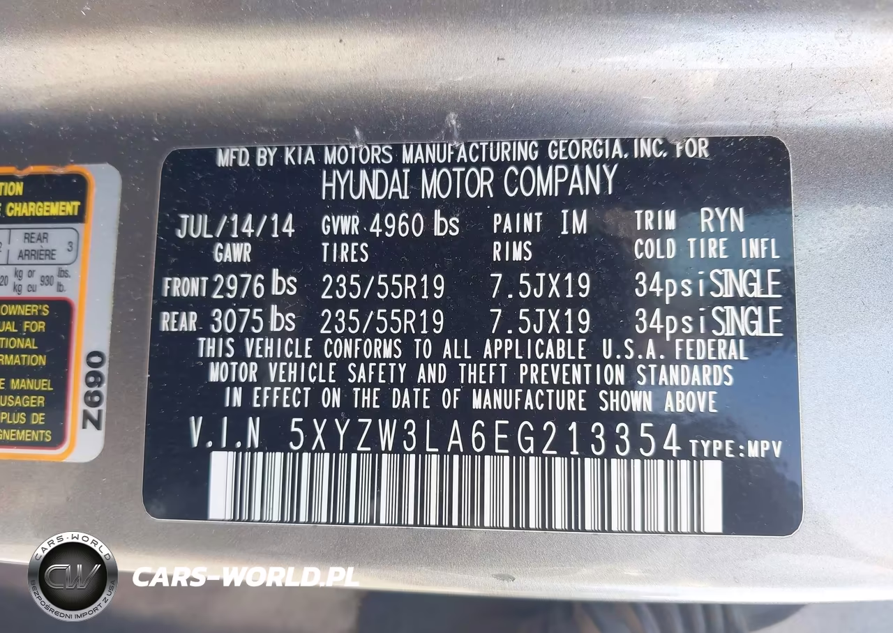 2014 Hyundai Santa Fe Sport 2.0L Turbo VIN:5XYZW3LA6EG213354 - 9