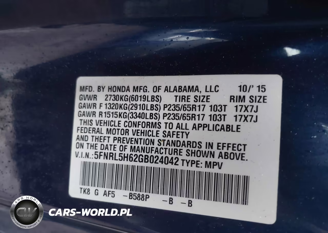 2016 Honda Odyssey Ex-L VIN:5FNRL5H62GB024042 - 9