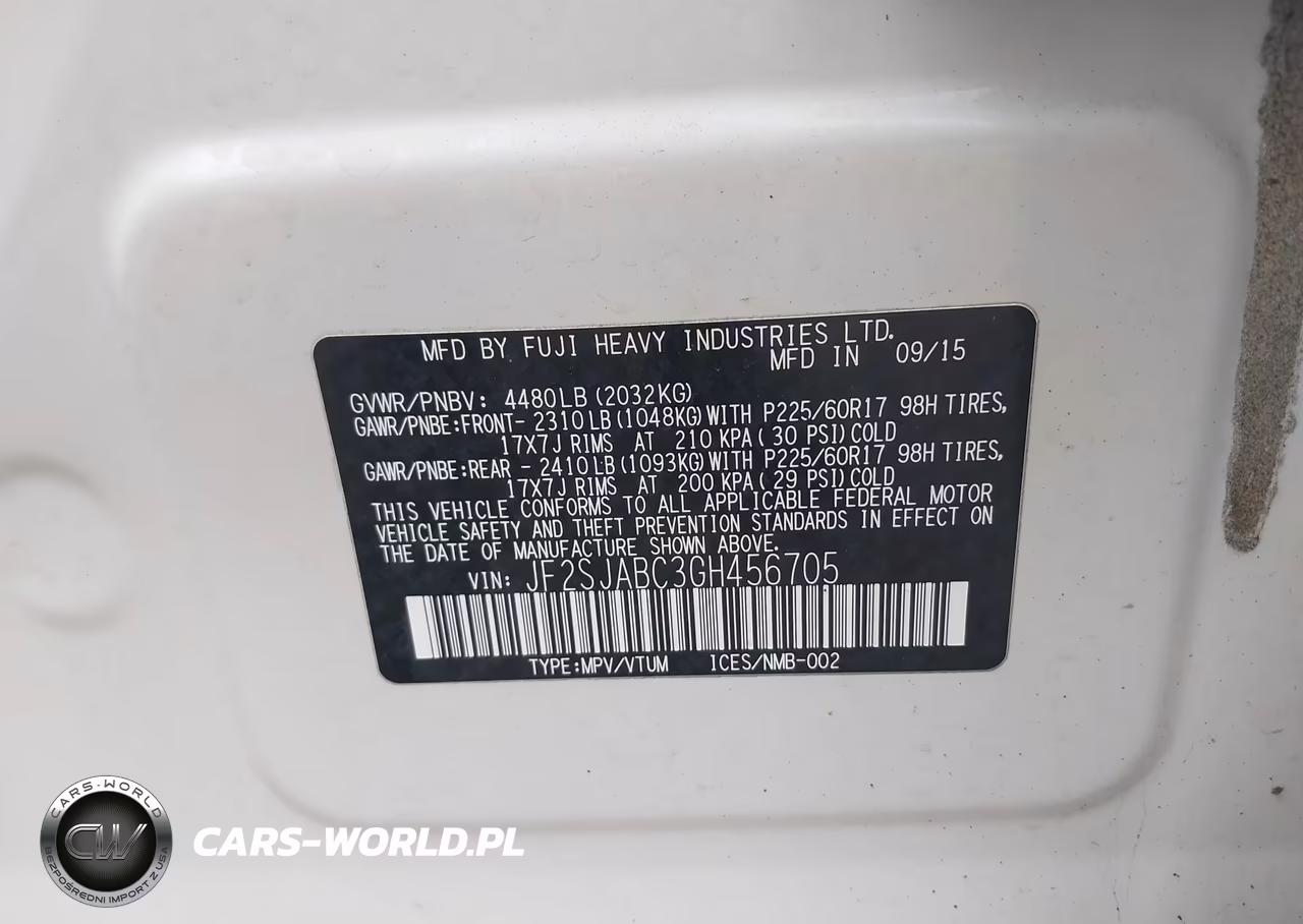 2016 Subaru Forester 2.5I VIN:JF2SJABC3GH456705 - 9