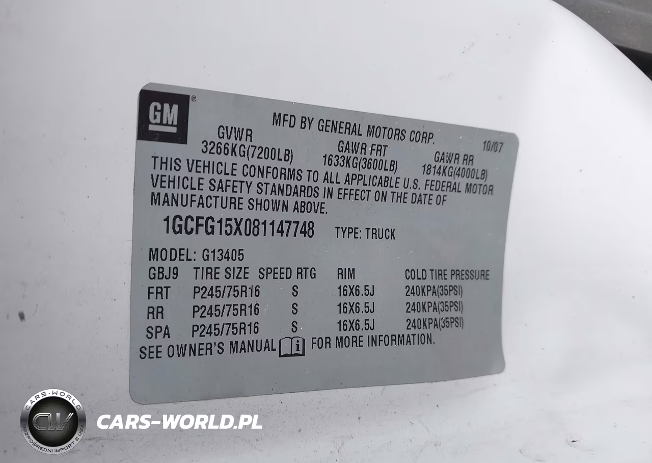 2008 Chevrolet Express Work Van VIN:1GCFG15X081147748 - 9