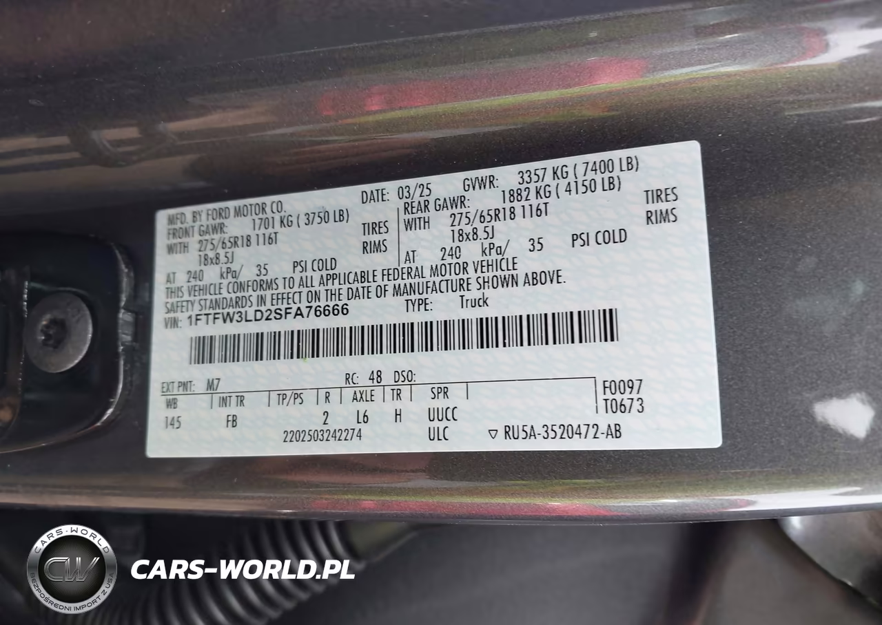 2025 Ford F-150 Xlt VIN:1FTFW3LD2SFA76666 - 9
