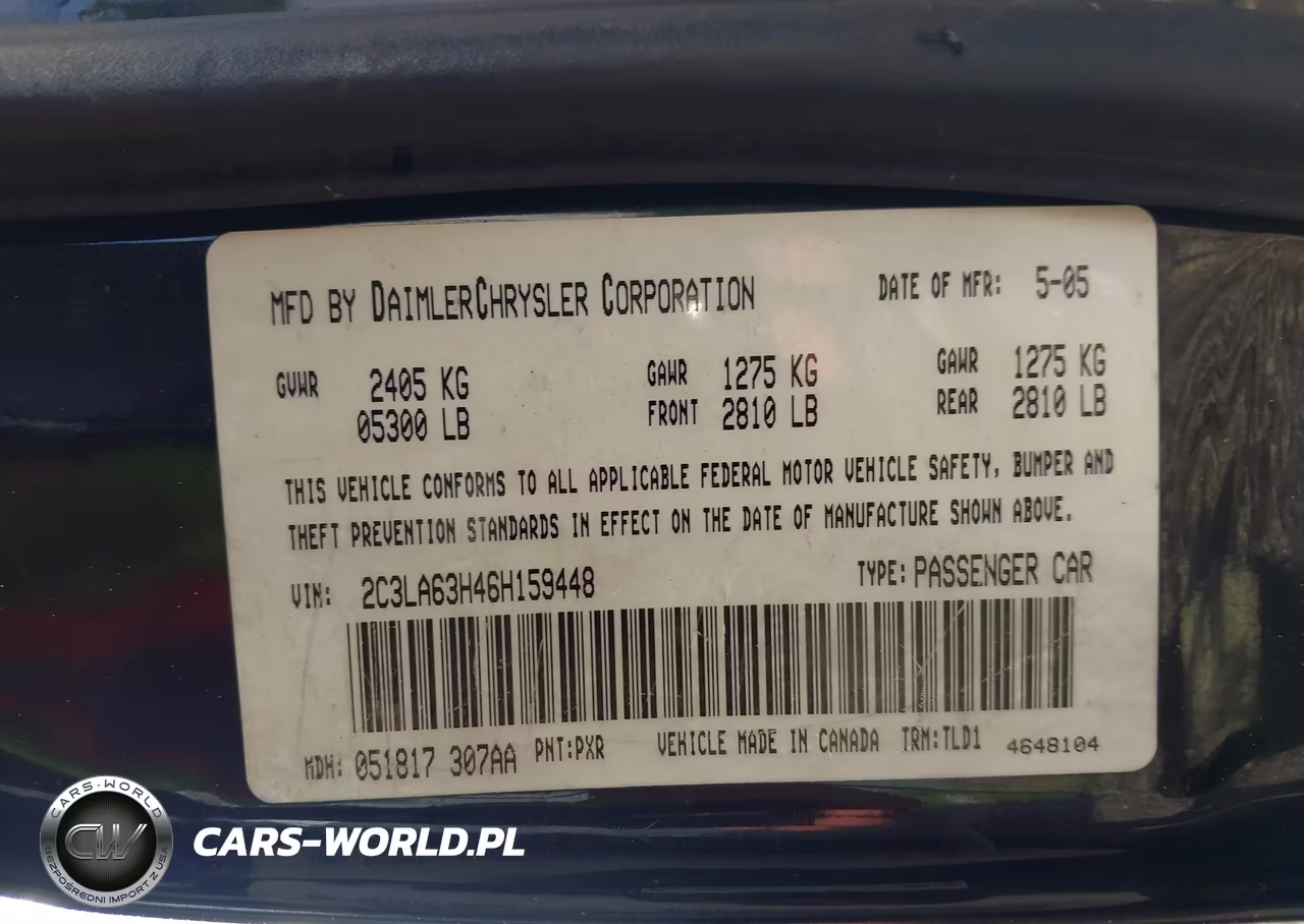 2006 Chrysler 300C VIN:2C3LA63H46H159448 - 9