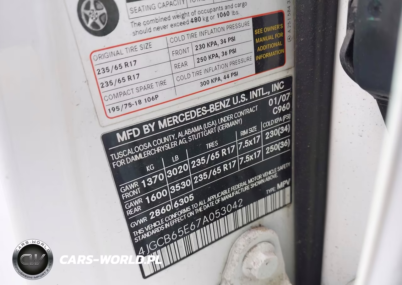 MERCEDES-BENZ R 350 VIN:4JGCB65E67A053042 - 9