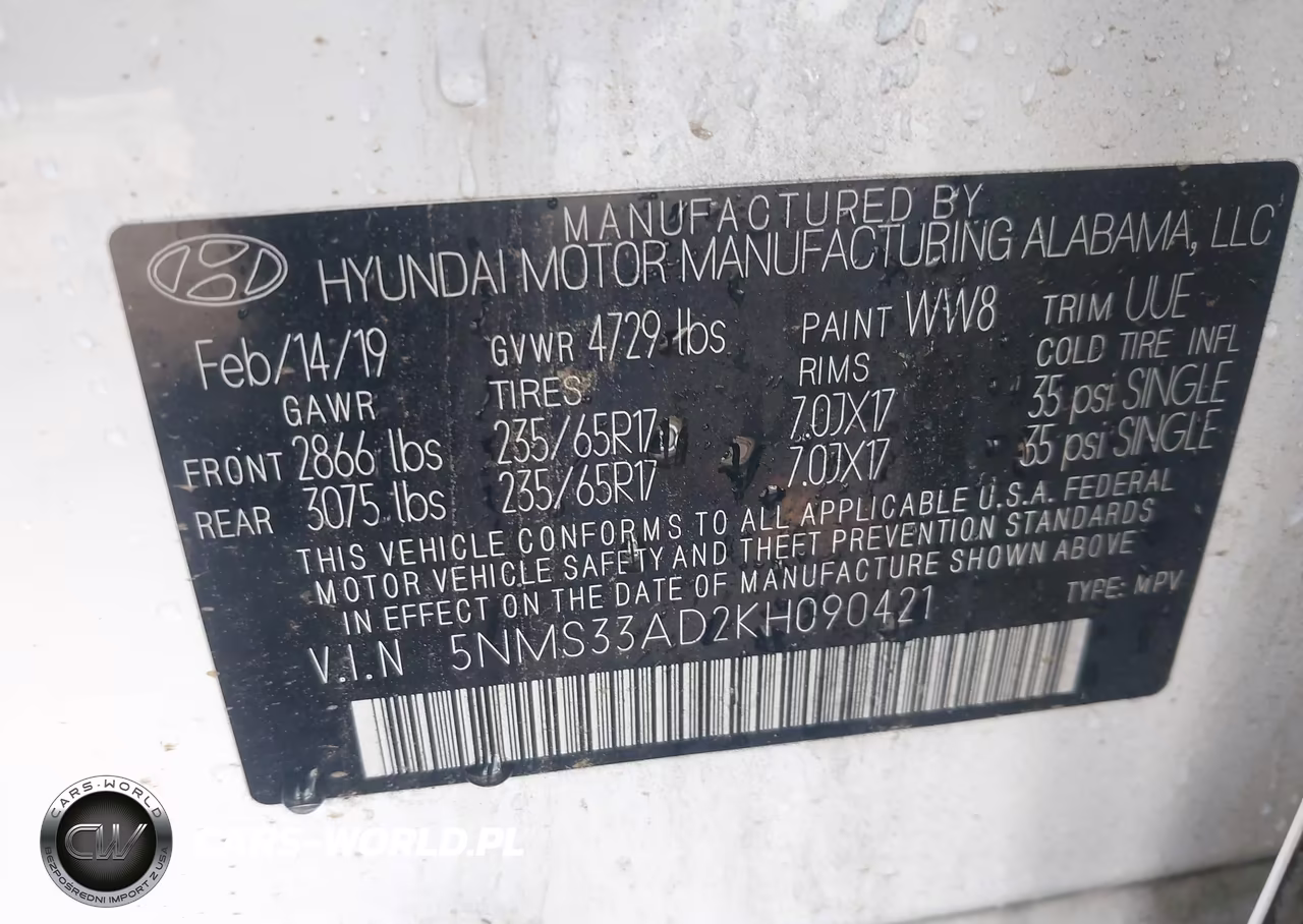 2019 Hyundai Santa Fe Sel VIN:5NMS33AD2KH090421 - 9