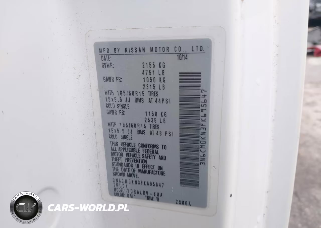 2015 Nissan Nv200 S VIN:3N6CM0KN3FK695647 - 9