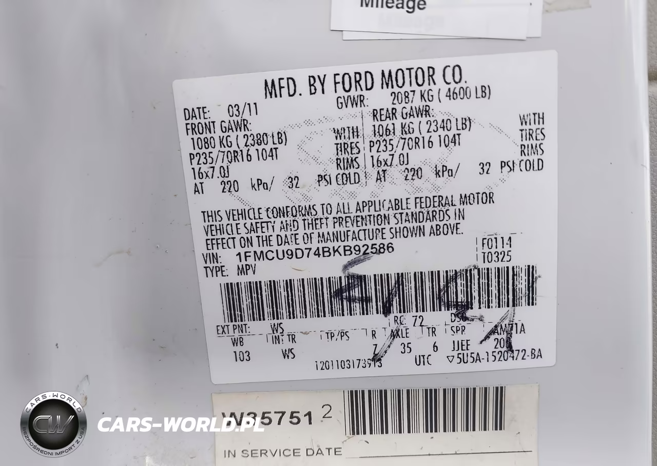 2011 Ford Escape Xlt VIN:1FMCU9D74BKB92586 - 9