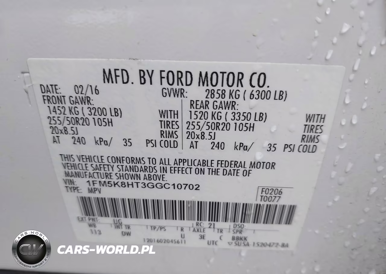 2016 Ford Explorer Platinum VIN:1FM5K8HT3GGC10702 - 9