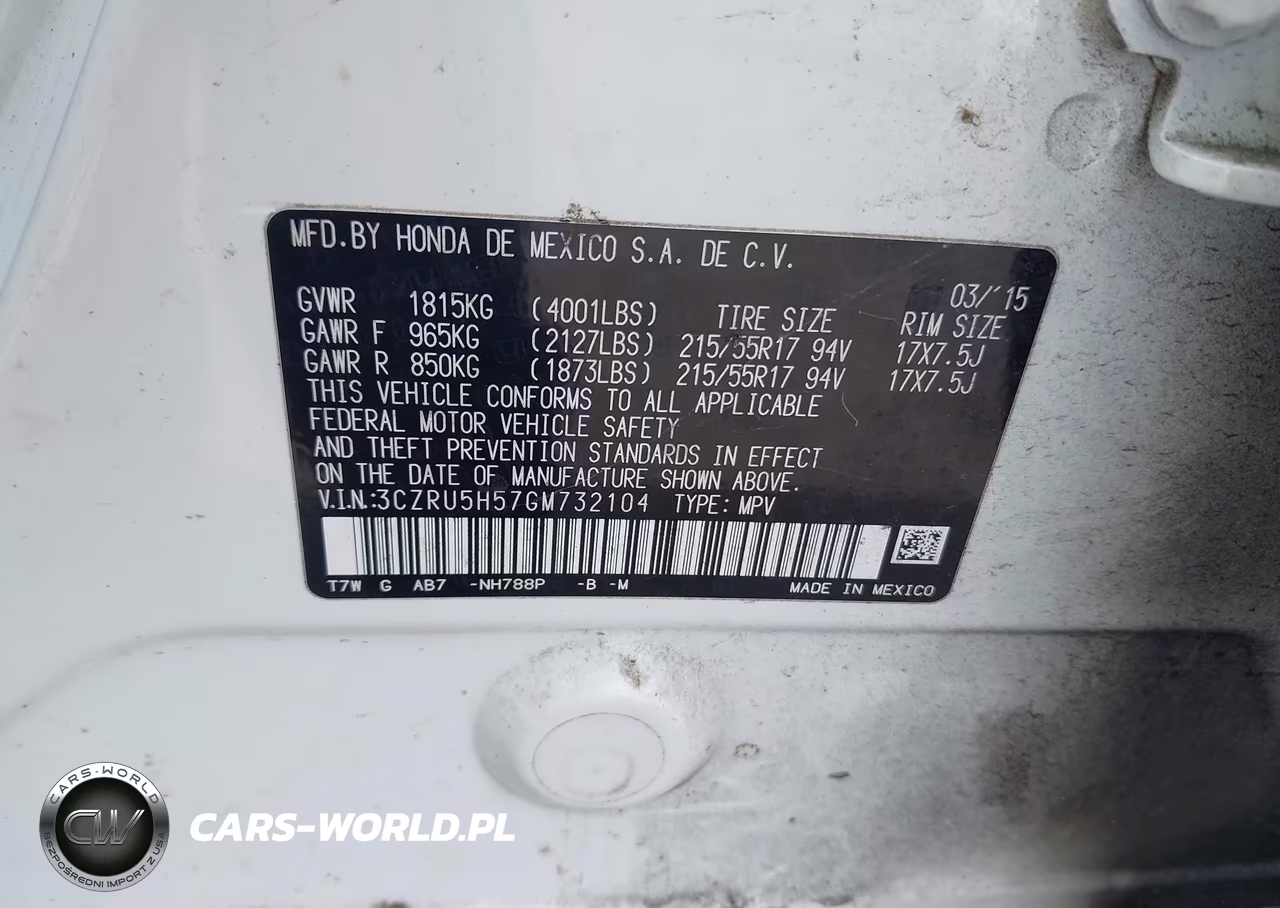 2016 Honda Hr-V Ex VIN:3CZRU5H57GM732104 - 9