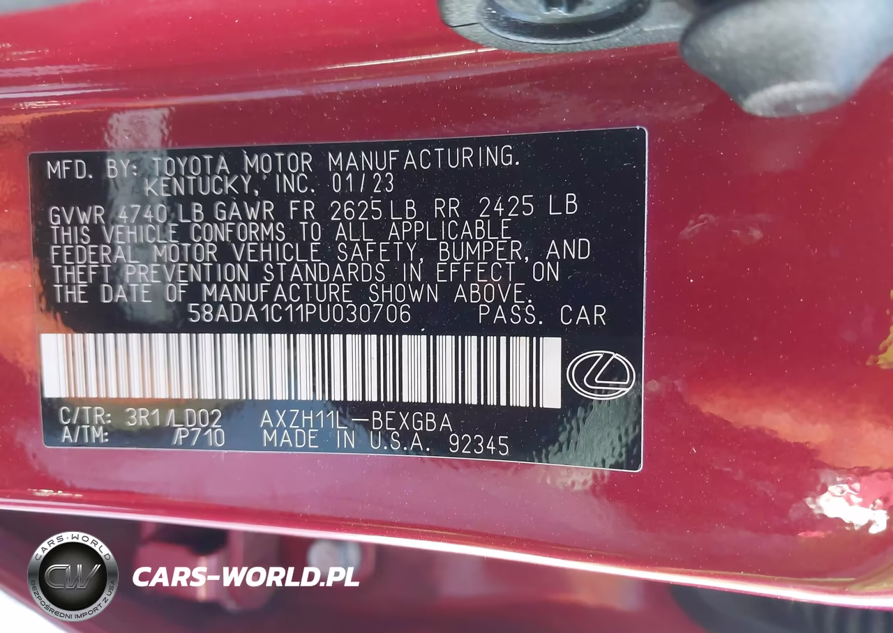 2023 Lexus Es 300H VIN:58ADA1C11PU030706 - 9