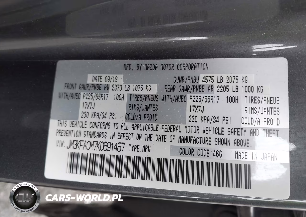 2019 Mazda Cx-5 Touring VIN:JM3KFACM7K0691467 - 9