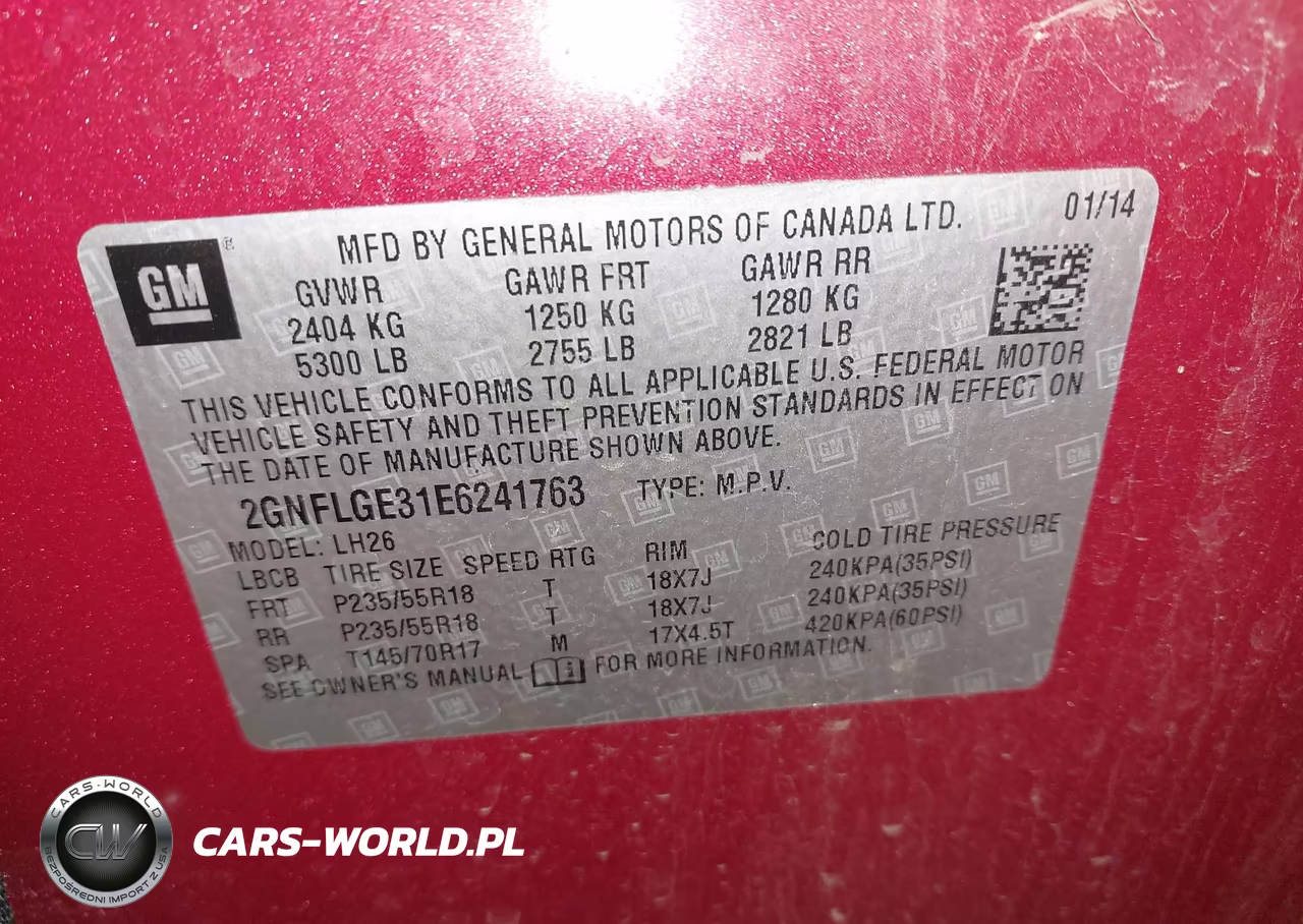 2014 Chevrolet Equinox 2Lt VIN:2GNFLGE31E6241763 - 9