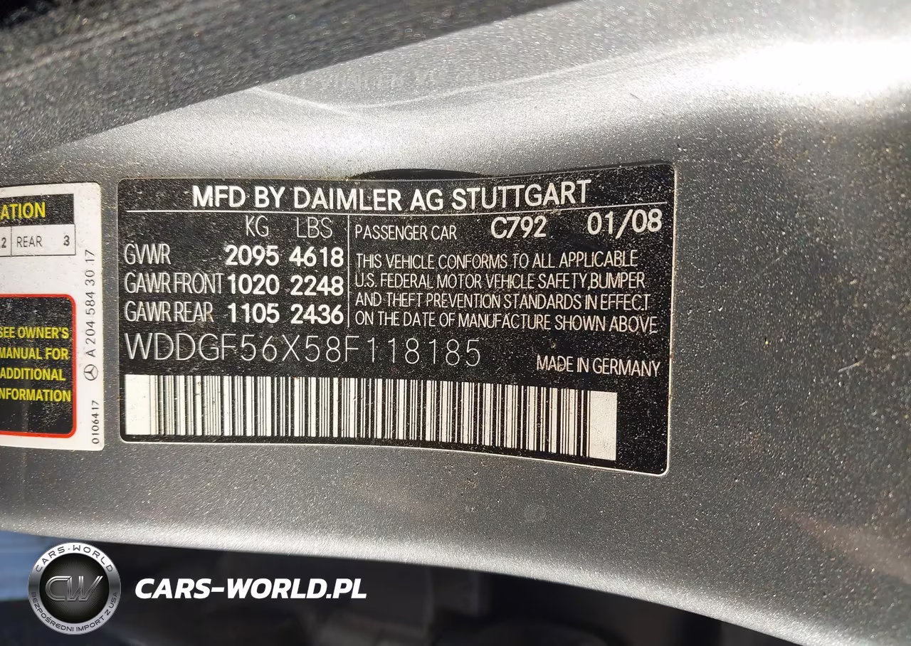 2008 Mercedes-Benz C 350 Sport VIN:WDDGF56X58F118185 - 9