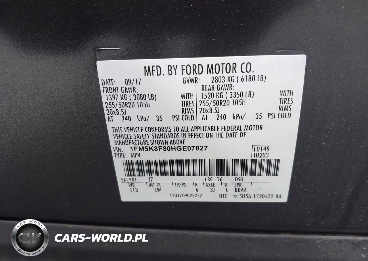 2017 Ford Explorer Limited VIN:1FM5K8F80HGE07827 - 9