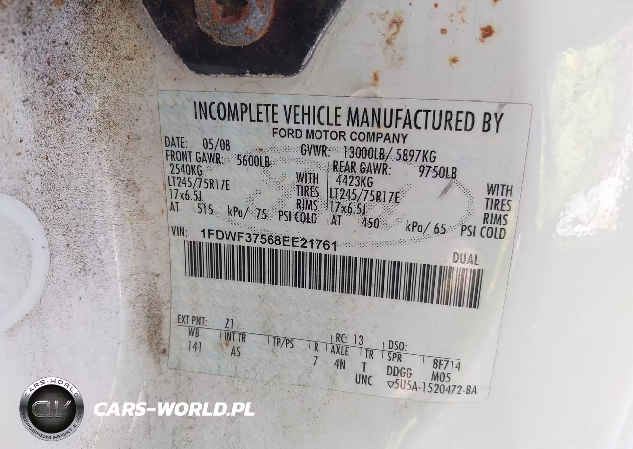 2008 Ford F-350 Chassis VIN:1FDWF37568EE21761 - 8