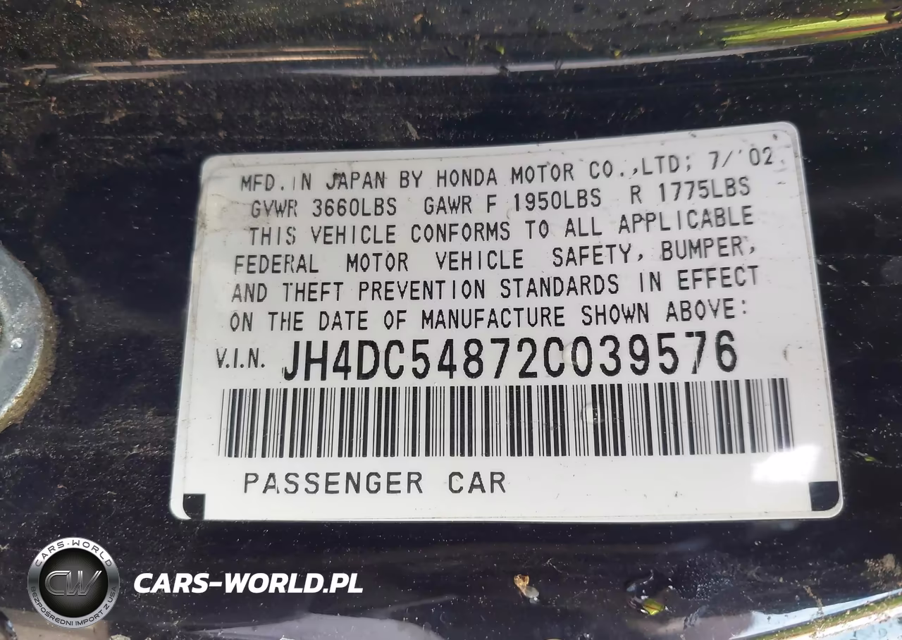 2002 Acura Rsx VIN:JH4DC54872C039576 - 9