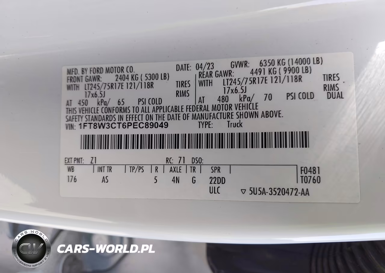 2023 Ford F-350 Xl VIN:1FT8W3CT6PEC89049 - 9