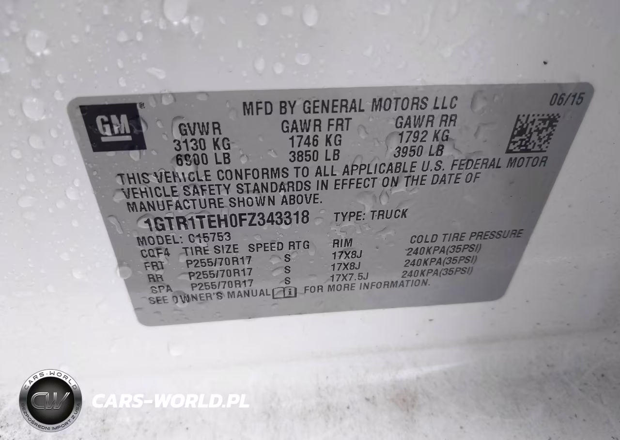 2015 GMC Sierra 1500 VIN:1GTR1TEH0FZ343318 - 9