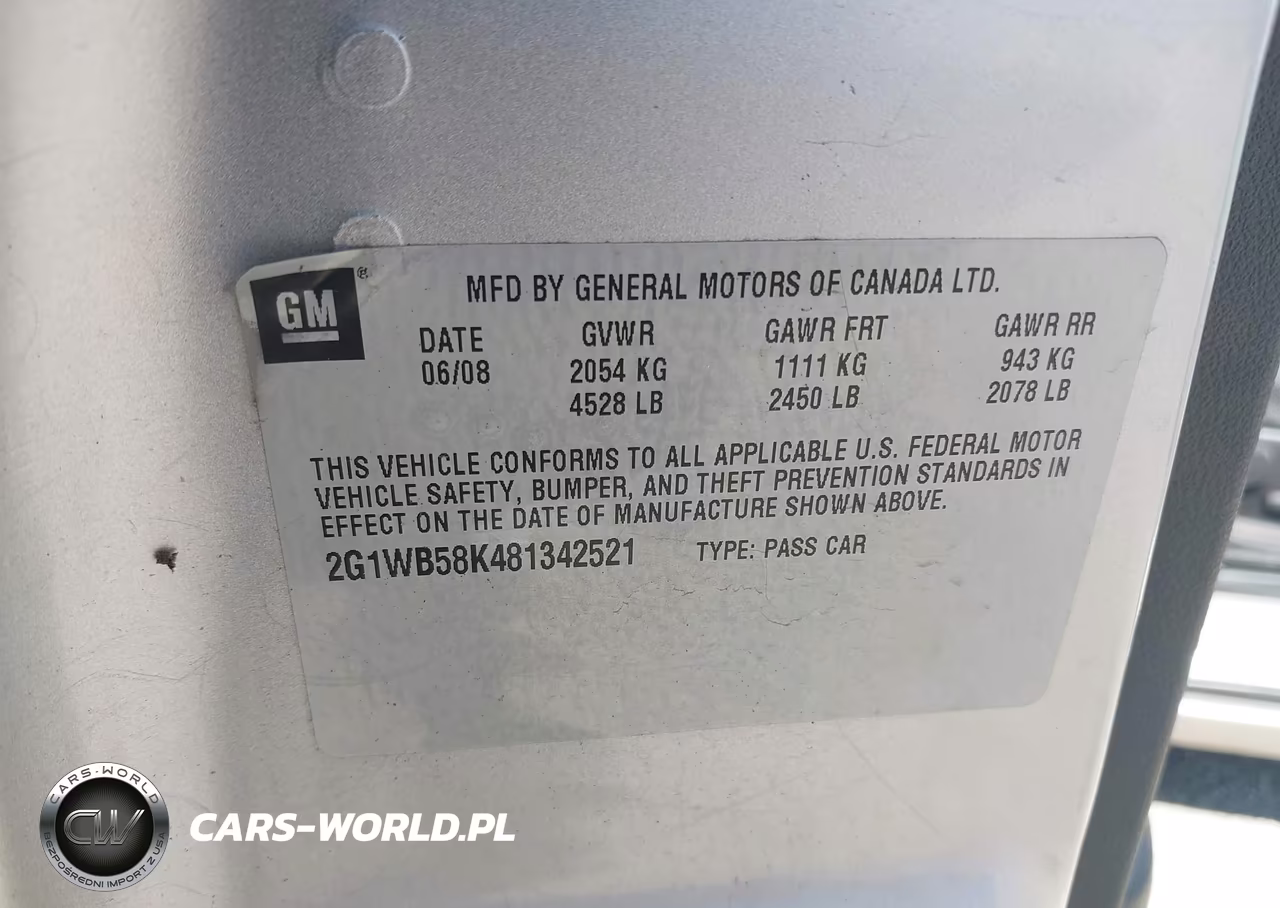 2008 Chevrolet Impala Ls VIN:2G1WB58K481342521 - 9