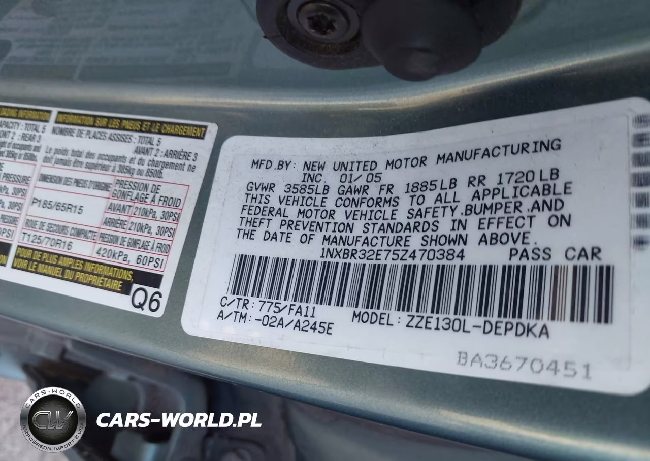 2005 Toyota Corolla Ce VIN:1NXBR32E75Z470384 - 9