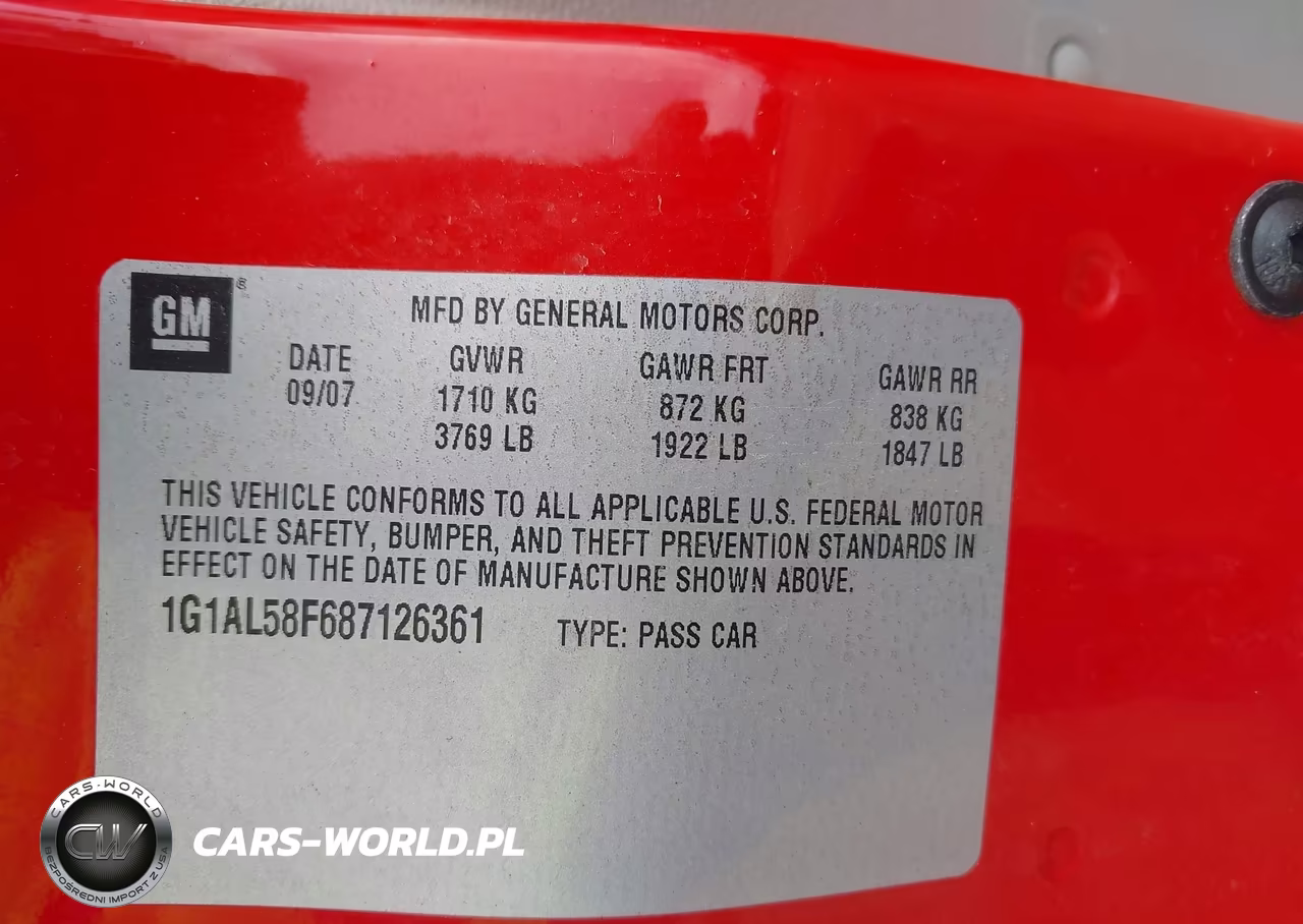 2008 Chevrolet Cobalt Lt VIN:1G1AL58F687126361 - 9