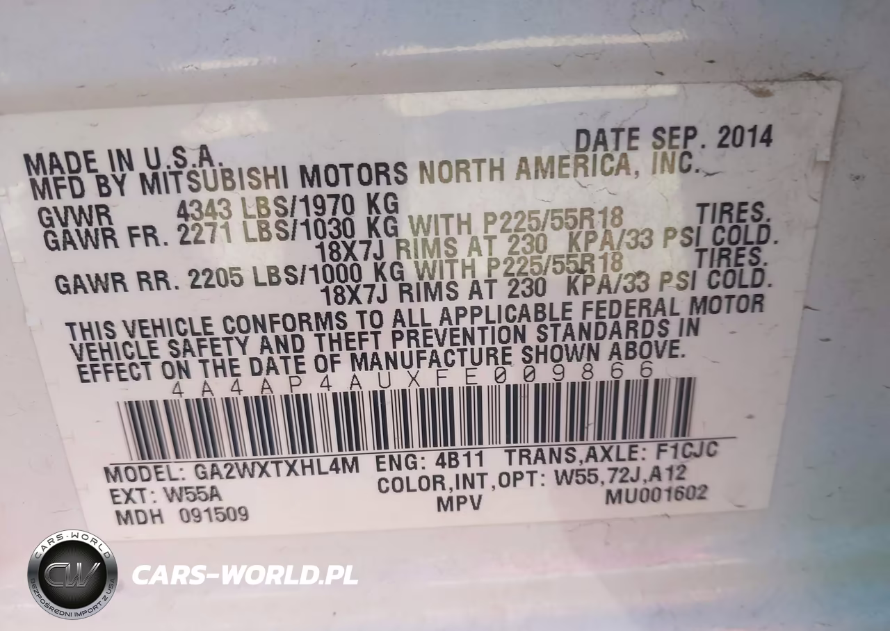2015 Mitsubishi Outlander Sport Se VIN:4A4AP4AUXFE009866 - 9