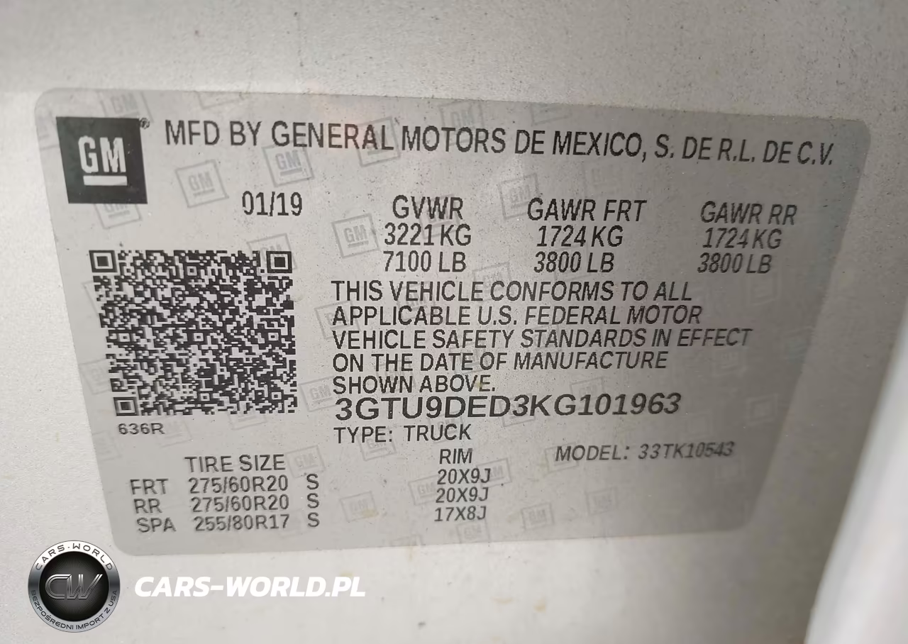 2019 GMC Sierra 1500 Slt VIN:3GTU9DED3KG101963 - 9