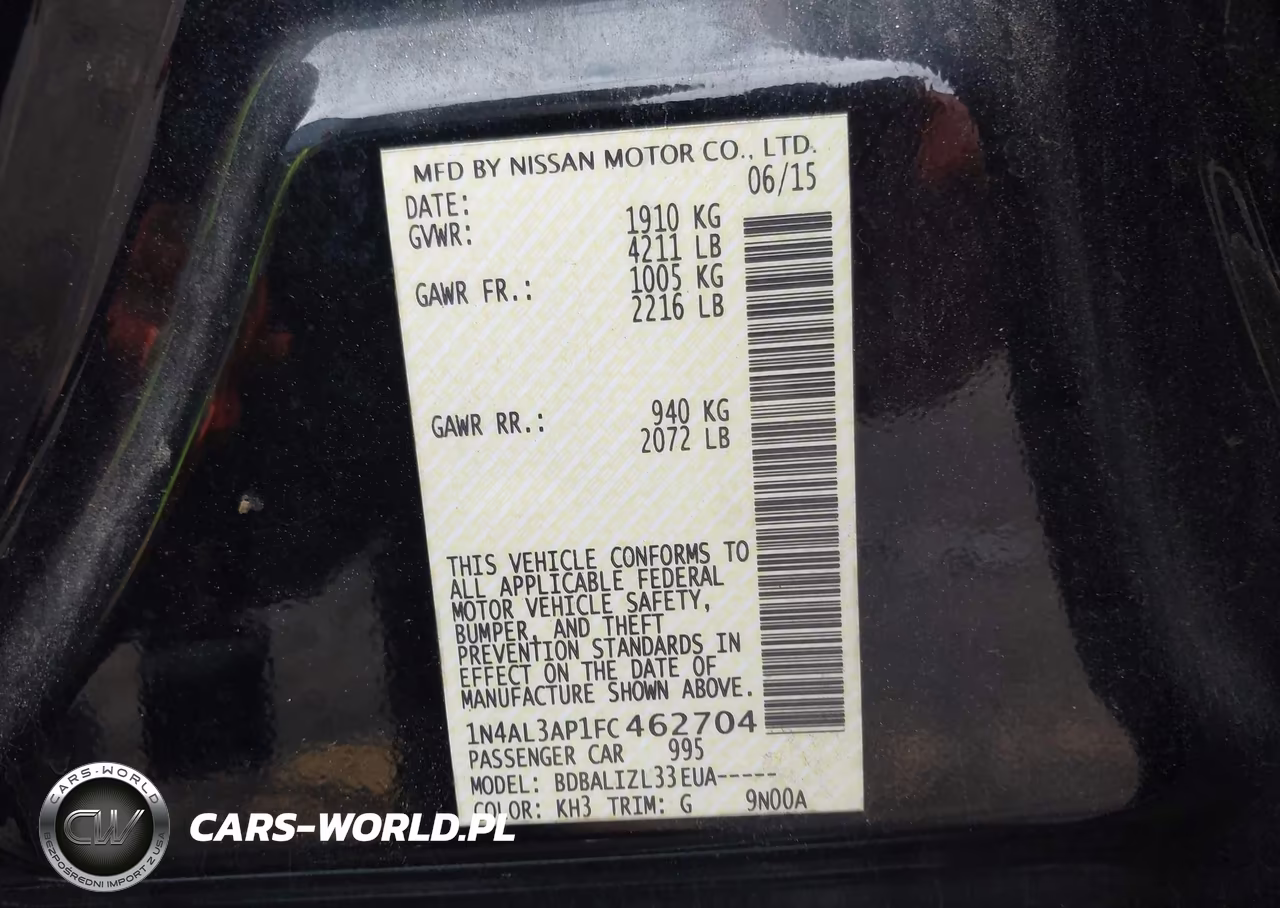 2015 Nissan Altima 2.5 Sv VIN:1N4AL3AP1FC462704 - 9