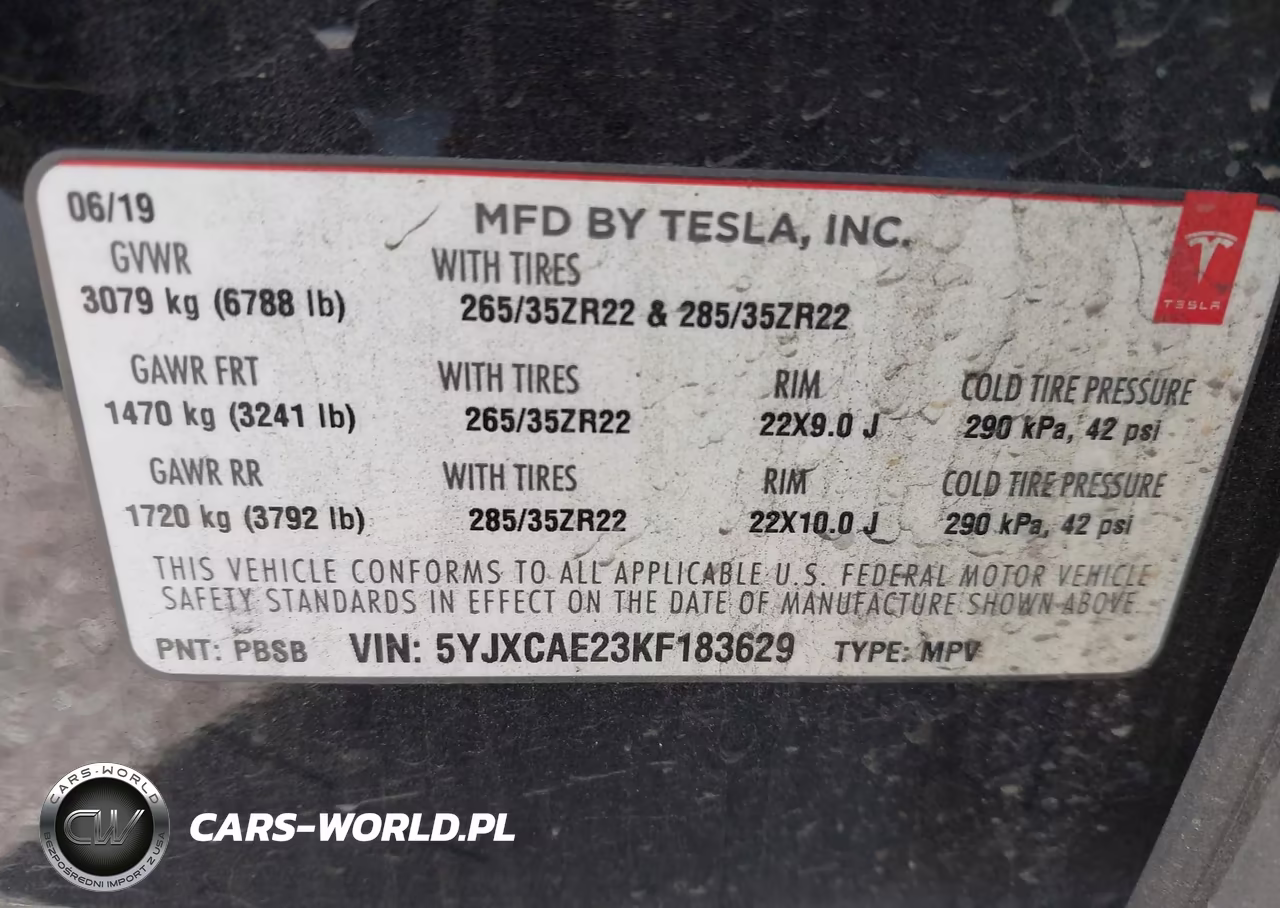 2019 Tesla Model X 100D-75D-Long Range VIN:5YJXCAE23KF183629 - 9