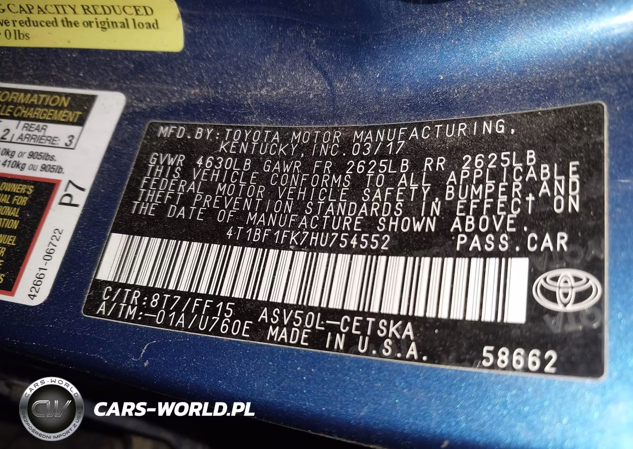 2017 Toyota Camry Se VIN:4T1BF1FK7HU754552 - 9