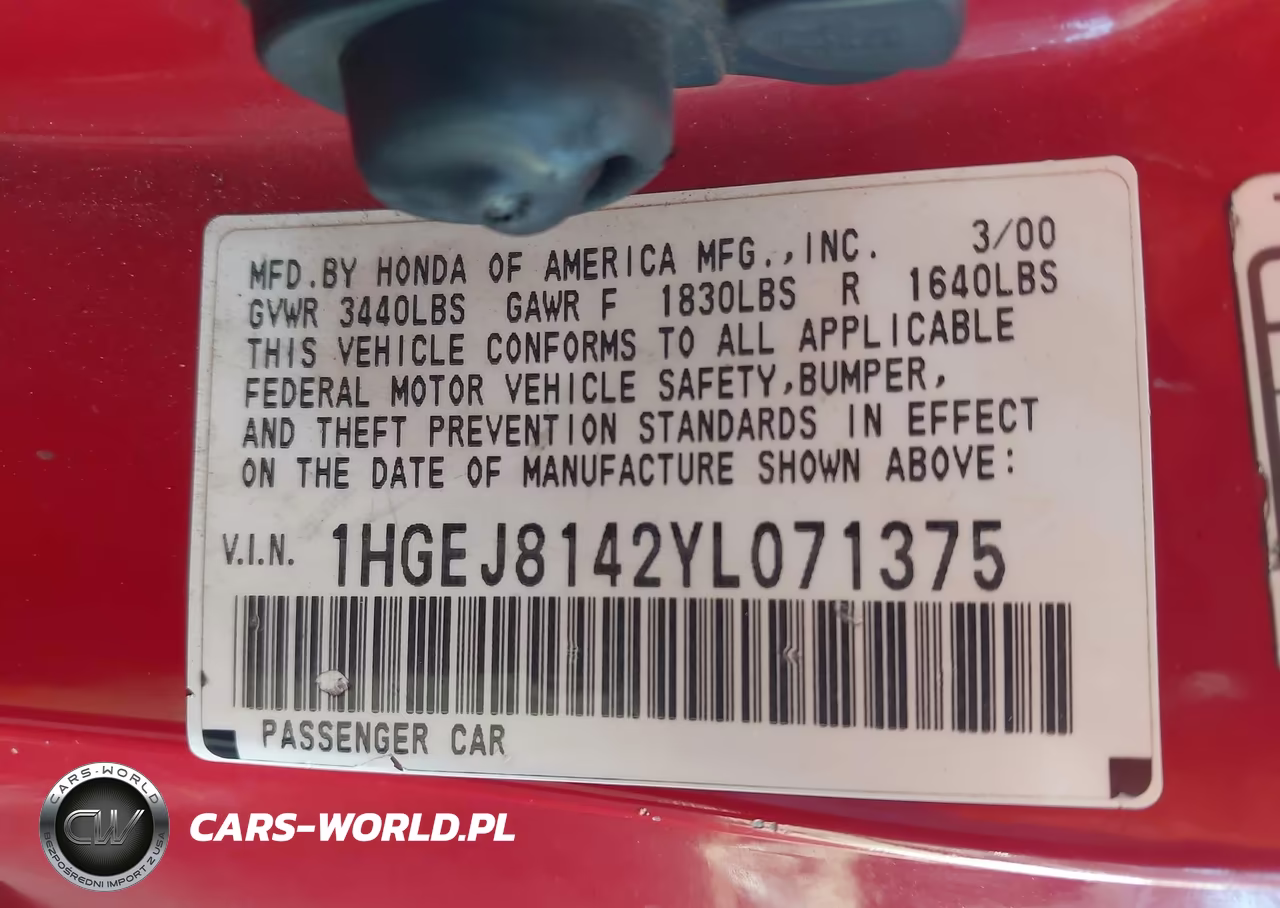 2000 Honda Civic Ex VIN:1HGEJ8142YL071375 - 9