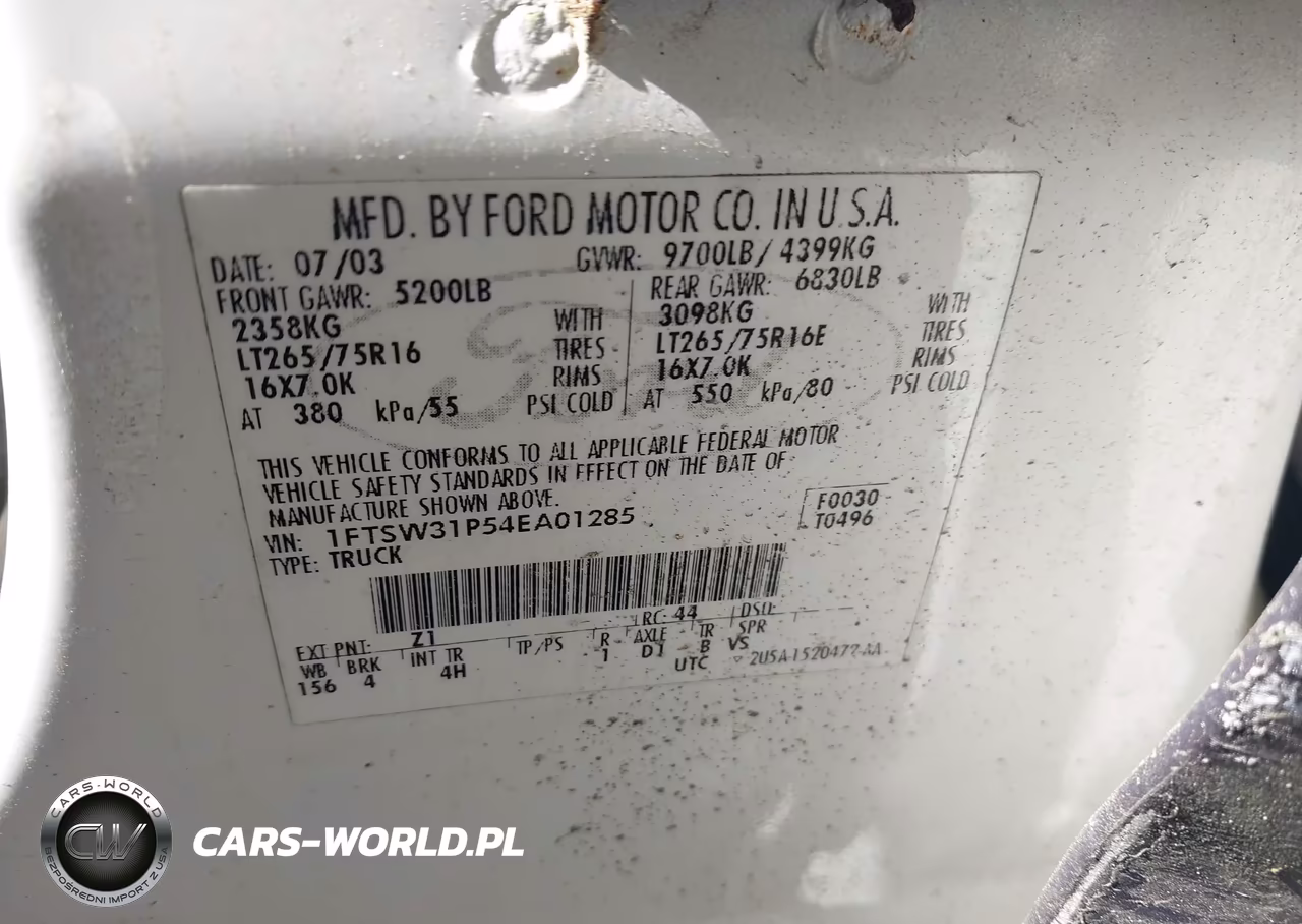 2004 Ford F-350 Lariat-Xl-Xlt VIN:1FTSW31P54EA01285 - 9