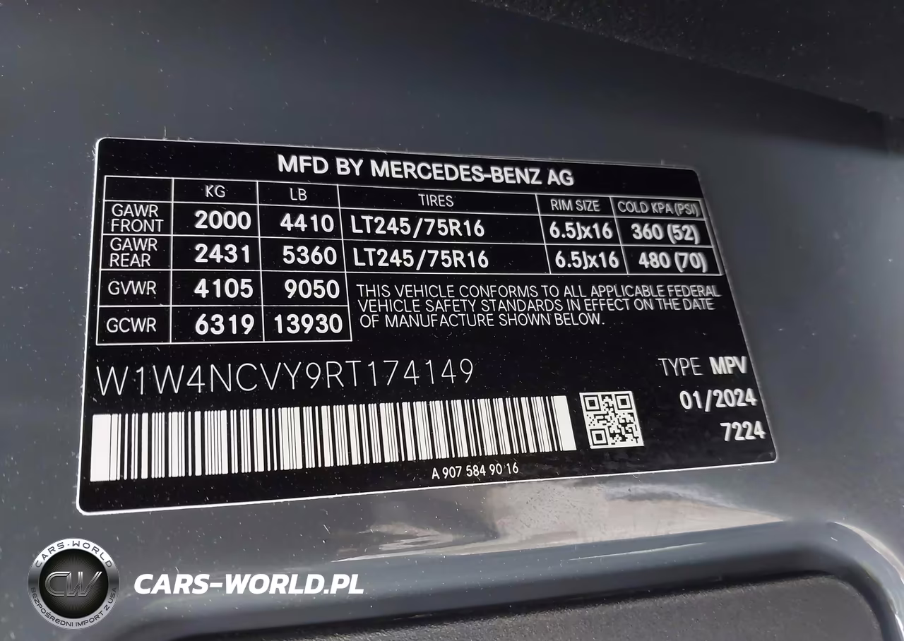2024 Mercedes-Benz Sprinter 2500 High Roof 4-Cyl Diesel Ho VIN:W1W4NCVY9RT174149 - 9