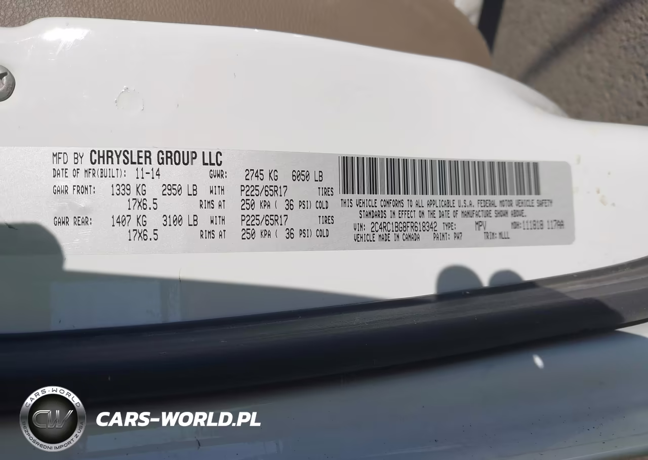 2015 Chrysler Town & Country Touring VIN:2C4RC1BG8FR618342 - 9
